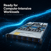 Serveur GIGABYTE R183-S92-AAV3 prêt à l'emploi, puissant, 1U, double processeur Xeon Scalable, solution hybride cloud de stockage 12 baies
