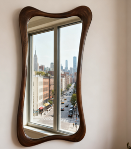 Nhà Máy Thiết Kế Rắn Gỗ Gương Trang Trí Nội Thất Lớn Đầy Đủ Chiều Dài Gương Cho Phòng Khách Tự Nhiên Bằng Gỗ Đóng Khung Không Thường Xuyên Gương - Product Image 2