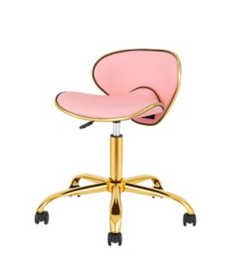 Taburete de Salón Móvil Ligero, Taburete de Belleza Moderno, Silla con Ruedas Ajustable con Respaldo - Product Image 5