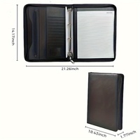 Porte-documents à fermeture éclair avec bloc-notes et pochettes pour cartes, personnalisé, format A4, en cuir PU, fabriqué par le fabricant