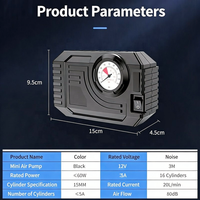 Nouveau compresseur d'air portable 12V filaire pour voiture avec manomètre numérique, moniteur de pression des pneus, arrêt automatique, ABS d'urgence