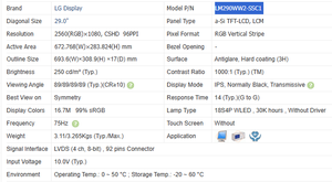 Module d'affichage LCD TFT 29 pouces LM290WW2-SSC1 neuf, 99% sRGB, résolution 2560x1080, 96 PPI, pour écran de moniteur. - Product Image 4