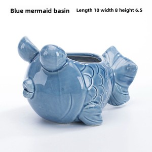 Pot Sukulen Mini Bentuk Cangkang Paus Kartun Lucu Tema Laut, Berlapis Glasir, untuk Kaktus Grosir - Product Image 5