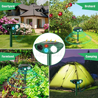 Répulsif d'animaux solaire à ultrasons, dissuasif pour animaux sauvages et nuisibles, répulsif d'animaux solaire imperméable pour jardin et cour