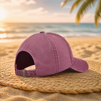 Casquette de baseball vintage sportive personnalisée effet vieilli et délavé pour femme, avec trou pour queue de cheval, boucle dorée et sangle réglable, 6 panneaux