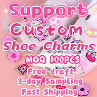 Nouvelle Arrivée En Gros Pvc Personnalisé Sabot Chaussure Charmes Rose Designer Chaussure Décoration En Vrac Pvc Chaussure Charmes En Vrac Personnalisé Sabots Charmes