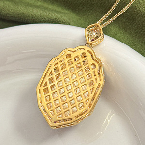 High Quality Eco-friendly <b>Copper</b> Gold Plated Oval 18*25mm Green Imitation Jade Stone Classic Engagement Pendant Unisex <b>Chains</b> - Product Image 6