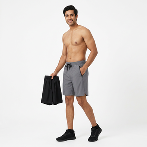 Pantalones Cortos Deportivos para Hombre, de Secado Rápido, Color Sólido, Colores Personalizables, Tela de Lona, Cierre con Cordón, Ropa Deportiva Informal - Product Image 1