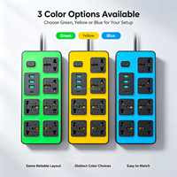 6-fach Steckdosenleiste mit USB-Anschlüssen, USB-C, UK-Stecker, Universal-Verlängerungssteckdose mit Schalter für Zuhause, Büro, Desktop-Stromverteiler mit USB