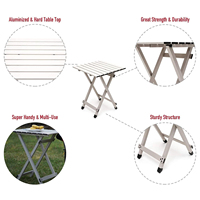 Table de camping pliante légère en aluminium, table de pique-nique portable, table de pêche, table d'intérieur et d'extérieur, petite table pliable résistante aux UV