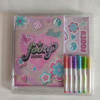 Ensemble de peinture magique pour enfants 25*25*2.5cm en gros, impression CMYK, dans un coffret cadeau, livre de coloriage, autocollants, feutres, pour l'école et la famille