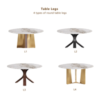 Table à manger ronde en marbre blanc de luxe moderne avec plateau tournant en pierre frittée pour 6 personnes, en stock, livraison directe depuis les États-Unis par VOXHOME