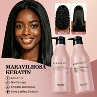 Traitement réparateur à la kératine sans formaldéhyde, pour cheveux décolorés et colorés abîmés, réparation et lissage en une seule étape