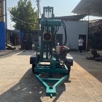 Vente directe d'usine Portable 30HP Diesel plate-forme de forage de forage Mini automatique 200m puits d'eau machine de forage moteur de base