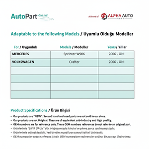 Cubierta de Interruptor de Ventana Compatible con Mercedes para Mercedes Sprinter Volkswagen Crafter - Juego de 5 - Product Image 1