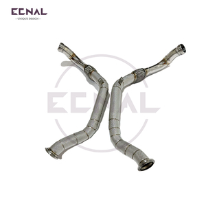 Ecnal per Porsche Panamera 971 GTS <span class=keywords><strong>Turbo</strong></span> 4.0T 2019+ Tubo di Scarico Anteriore Sportivo in Metallo SS304 con Scudo Termico - Product Image 5