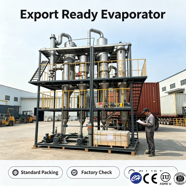 Integrated MVR Forced Circulation Evaporator System with Preheater & Condenser SS304 CE ISO Certified with PLC Auto Control