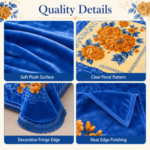 Ensemble de couvertures en raschel de luxe 4 pièces, taille king, double couche, couverture épaisse en peluche, ensemble de literie, vente en gros directe d'usine - Product Image 2