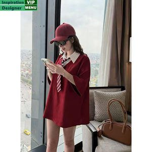Robe <span class=keywords><strong>T</strong></span>-<span class=keywords><strong>shirt</strong></span> Maxi Casual pour Femmes, Col Polo Noir, Manches Longues, Coupe Ajustée, pour un Usage Quotidien, <span class=keywords><strong>T</strong></span>-shirts pour Femmes - Product Image 5