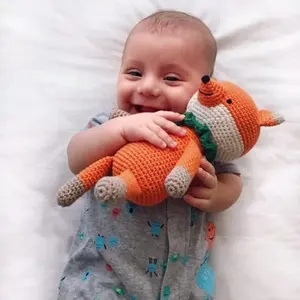 100%Cotton Soft Amigurumi Stuffing Animal Customized Knitting Toy For Kid Gift Set Crochet Bunny Animal For Baby Gift Set