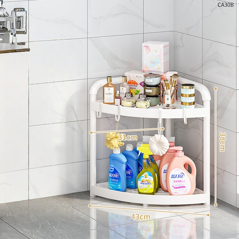 support d'angle-deux niveaux-blanc