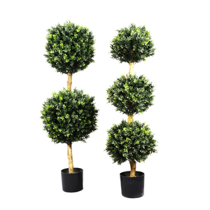 Piante artificiali di alta qualità simulazione verde finto bosso Topiary finti pini Plantas Artificiales all'aperto Indoor Deco - Product Image 6