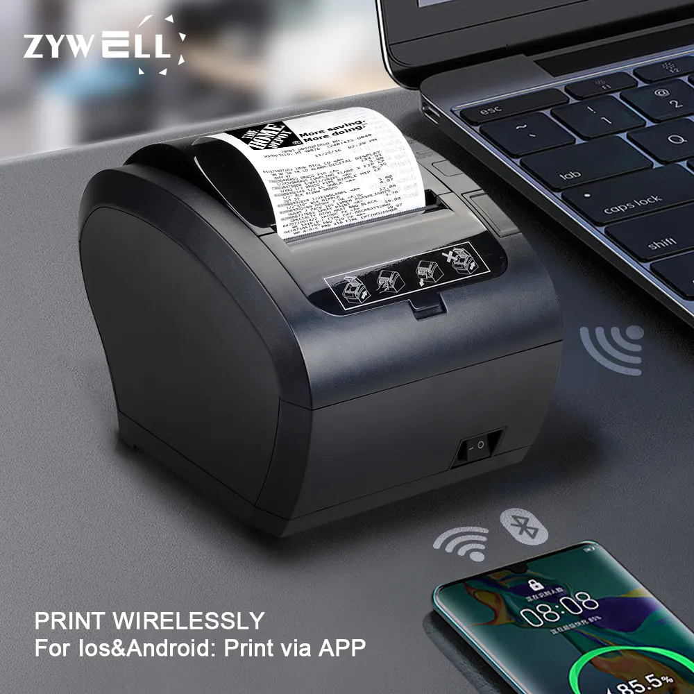 OEM термопринтер ZYWELL Imprimante Thermique 80 мм Bluetooth чековый принтер