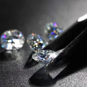 Passez le test de diamant Moisanite GRA coupe ronde VVS Moissanite en vrac pour la fabrication de bijoux