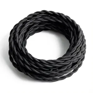 Câble tressé Câble textile à noyau de cuivre Câble torsadé en fil de tissu électrique antique