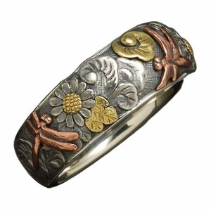 Bague en métal gravée rétro motif marguerite libellule, design floral, bijou unisexe, cadeau - Product Image 4