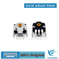 Encodeur de molette de défilement rotative dorée TTC 7/8/9/10/11/12/13/14/15/16 mm avec empreinte de trou de 1,74 mm, force de 20-40 g pour souris PC