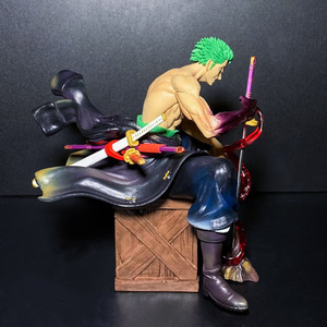 14.5cm Anime Pirate Roi BT Assis Pose Zoro Figure Modèle Double Tête Changement GK PVC Figure Jouet Statue Ornement - Product Image 3
