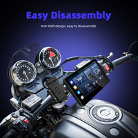 Écran multimédia amovible pour moto EKIY avec CarPlay sans fil, Android Auto, GPS, navigation, caméra DVR USB, télécommande et TPMS