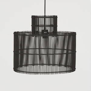 Lampe suspendue en rotin tissé à la main, style chinois moderne rétro minimaliste, ronde, E27 LED, pour chambre à coucher, boutique, maison d'hôtes, éclairage décoratif - Product Image 2