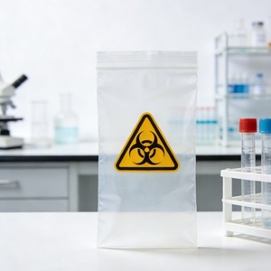 ถุงบรรจุภัณฑ์สำหรับขนส่งตัวอย่างแบบ 3 ชั้น รีไซเคิลได้ พิมพ์โลโก้ได้ตามต้องการ  ถุงซิปล็อค PE สำหรับของเสียอันตรายทางชีวภาพ - Product Image 3