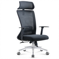 Chaise de bureau exécutive ergonomique contemporaine en maille, pivotante, réglable, avec vérin à gaz, pour bureau à domicile, hôpital, hôtel