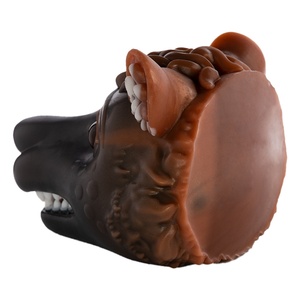 Molde de cabeza de hiena de fantasía, masturbador masculino con forma de pene de animal, copa sexual con orificio único de vagina y boca, juguetes sexuales para el placer masculino - Product Image 5