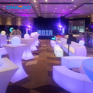 Telecomando 16 colori che cambiano illuminato a led curvo sgabello di <span class=keywords><strong>plastica</strong></span> PE colorato sectionals panca divano - Product Image 3