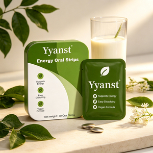 Bandes de film orales botaniques mélangées et dissolvables, 30 pièces, boîte métallique incurvée verte et blanche, OEM, marque privée, vente en gros - Product Image 5