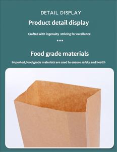 Sangles d'emballage en papier jetables de qualité alimentaire personnalisées pour les usines en Chine. Sacs en papier à emporter. Sangles d'emballage alimentaire. - Product Image 5