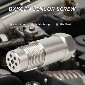 Adaptador de Sensor de Oxígeno O2 <span class=keywords><strong>Cel</strong></span> M18X1.5, Adaptador Eliminador de Acero Inoxidable, Barra Escalonada de 6 cm con Tornillo para Uso Universal - Product Image 3