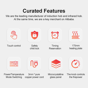 Placa de Inducción Eléctrica Integrada de Nuevo Diseño para Cocina, 110V 1500W, 2 Hornillas con Función de Olla Caliente y Panel de Vidrio de Grado Superior - Product Image 2
