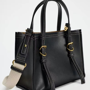 Woven Fabric Large Capacity Casual Office Pu Leather Soft Handheld Women's <b>Tote</b> Bag Custom Wholesale Designer Tanjing - Product Image 1