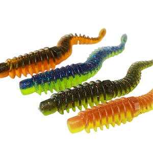 En gros 10 pièces/sac flottant ver appât avec <span class=keywords><strong>sel</strong></span> et poisson 7.5cm Tpe artificiel doux leurres de pêche - Product Image 1