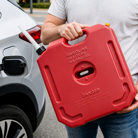 CARFU 25L Bidon d'essence portable carré avec trou de verrouillage central, réservoir de gaz de secours en PE, montable hors route, bidon anti-fuite