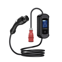 Pengisi Daya EV Portabel Smart 11KW 16A GBT Layar Warna 2.8 IP65 Tahan Air Kabel Colokan UK 5M Plug and Play Kontrol Aplikasi Tuya Untuk Penggunaan di Rumah