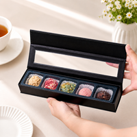 Boîte d'emballage personnalisée en carton ivoire à 5 compartiments avec doublure en éponge, finition bronzée, pour chocolats, desserts et bonbons haut de gamme pour la Saint-Valentin