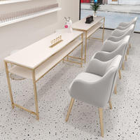 Table de manucure de luxe pour salon de beauté, tables et chaises de manucure, table de technicien en ongles postmoderne simple ou double