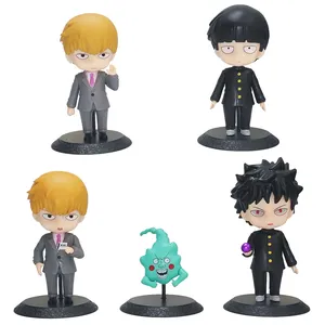 5PCS/SET Set Shigeo Ritsu Kageyama Reigen Arataka Cartoon Anime Figure Statue Toys Mob Psycho 100