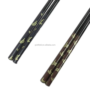 Ensemble de baguettes japonaises de la série Golden Horse, cadeaux d'affaires, haute qualité, 2 paires, porte-baguettes Golden Horse, bois écologique, métal - Product Image 4